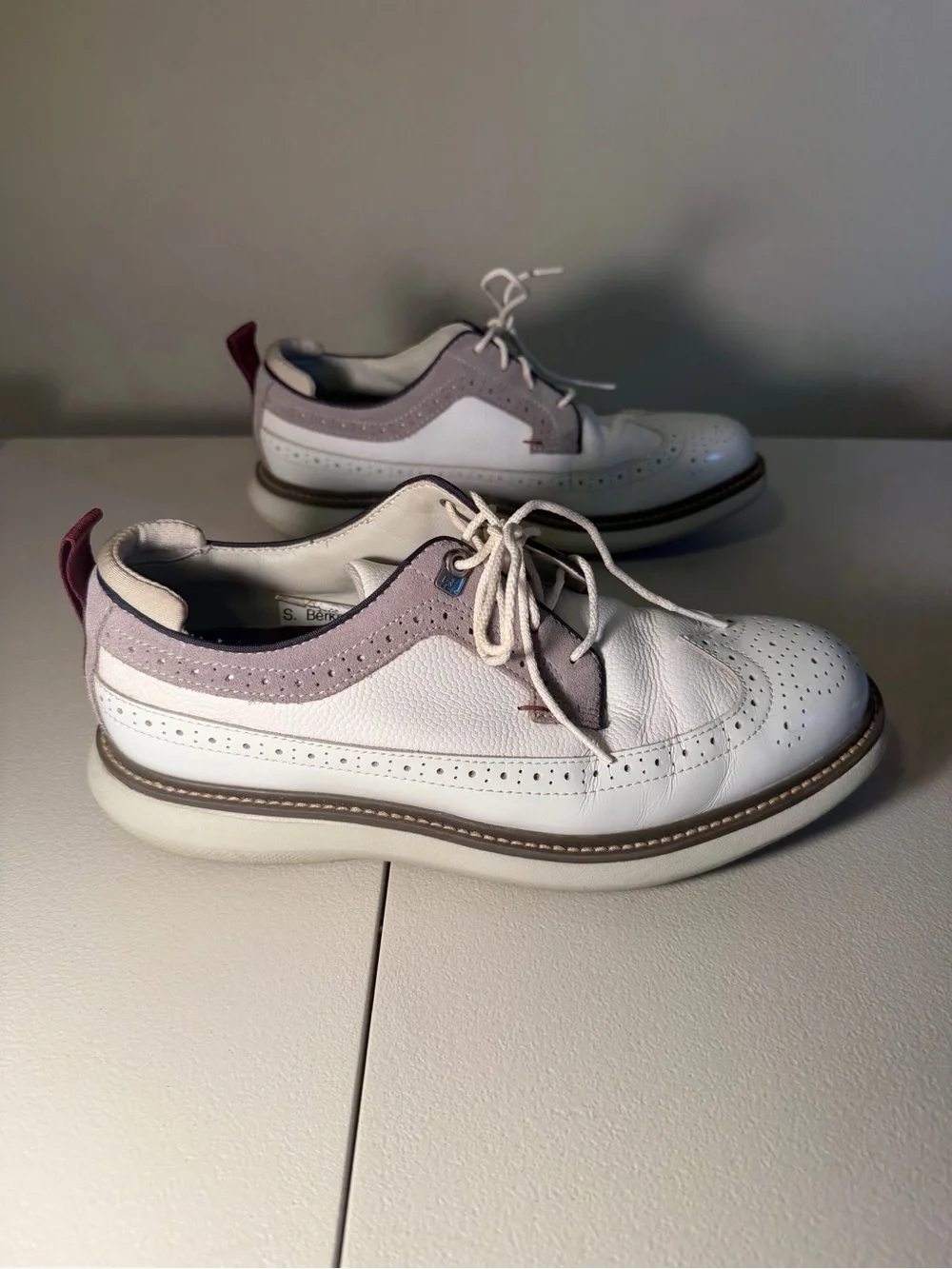 FootJoy X Todd Snyder Men’s Oxford Dress Wingtips Golf White Lace-Up Shoes 7.5M
